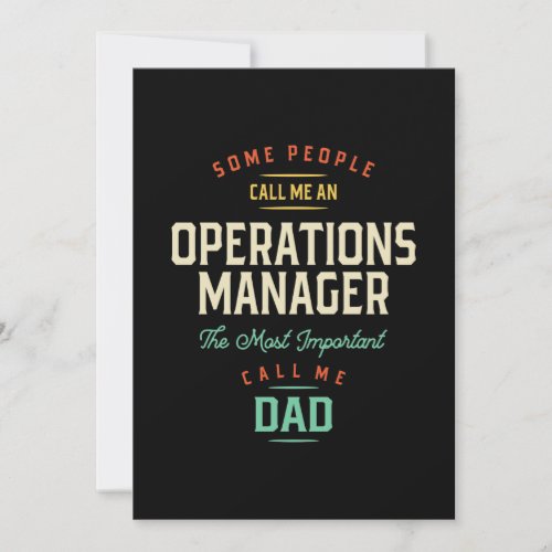 Operations Manager and Dad Thank You Card