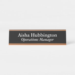 Operations Manager Black Desk Name Plate