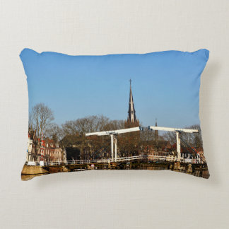 Ophaalbrug over gracht in Nederland. Accent Pillow