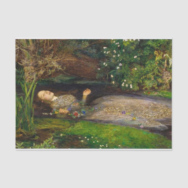 Ophelia, 1851 by John Everett Millais Tissue Paper (Front)