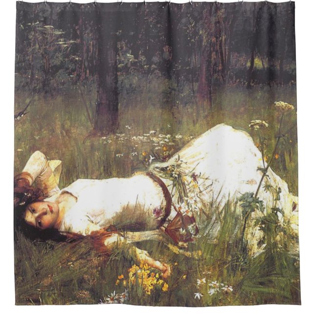 Ophelia 1889 By John William Waterhouse Shower Curtain (Front)