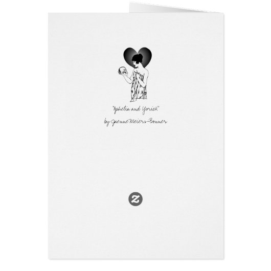 Ophelia and Yorick Fade Blank Card (Back)