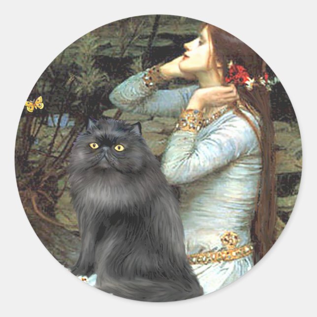 Ophelia - black Persian cat Classic Round Sticker (Front)