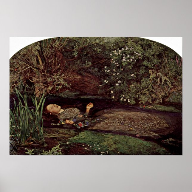Ophelia by John Everett Millais Poster (Front)