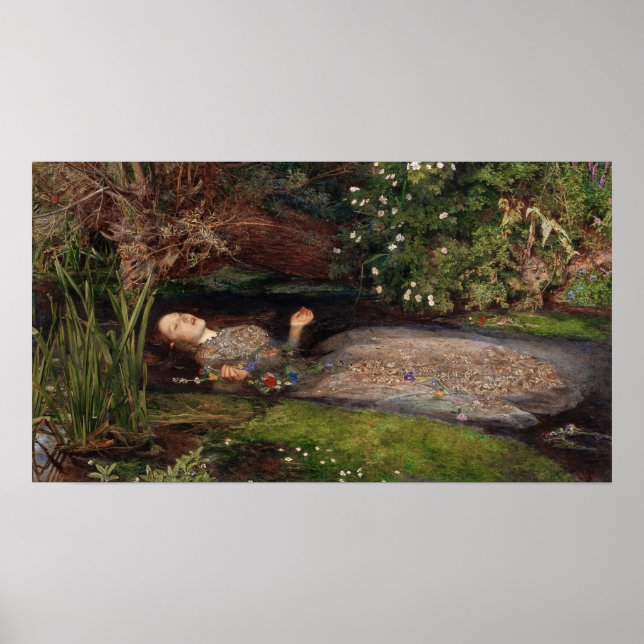 Ophelia by John Everett Millais Poster (Front)