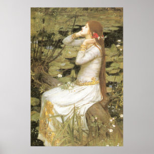 OPHELiA, by John William Waterhouse, 1894 Poster