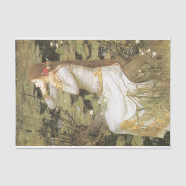 "Ophelia" by John William Waterhouse, 1894 Tissue Paper (Front)