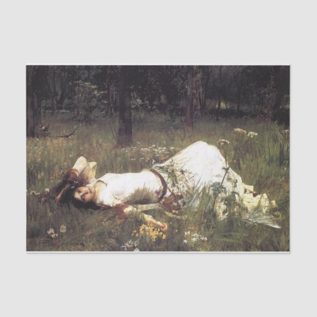 Ophelia by John William Waterhouse Tissue Paper (Front)