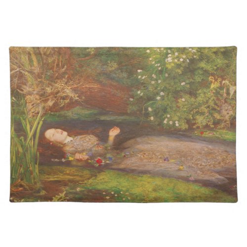Ophelia by Millais Vintage Victorian Fine Art Cloth Placemat