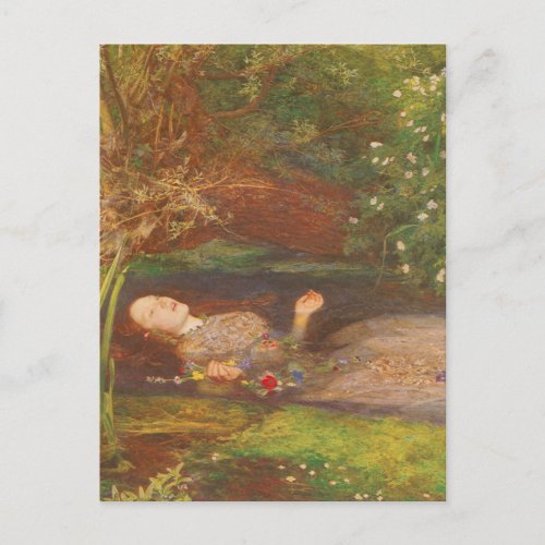 Ophelia by Millais Vintage Victorian Fine Art Postcard