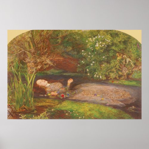 Ophelia by Millais Vintage Victorian Fine Art Poster