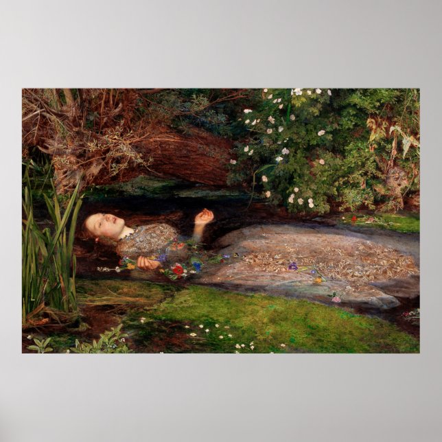 Ophelia by Sir John Everett Millais Poster (Front)