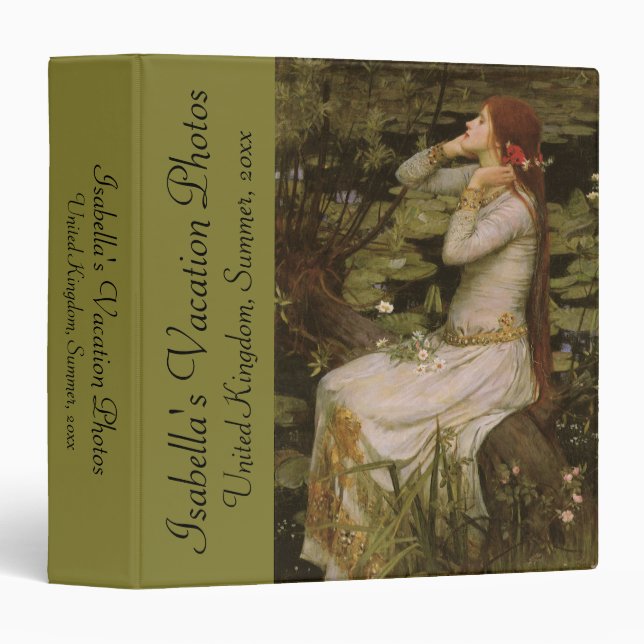 Ophelia by the Pond by John William Waterhouse 3 Ring Binder (Front/Spine)