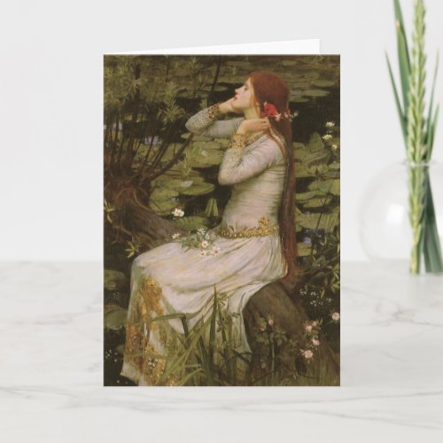 Ophelia by the Pond by John William Waterhouse Card