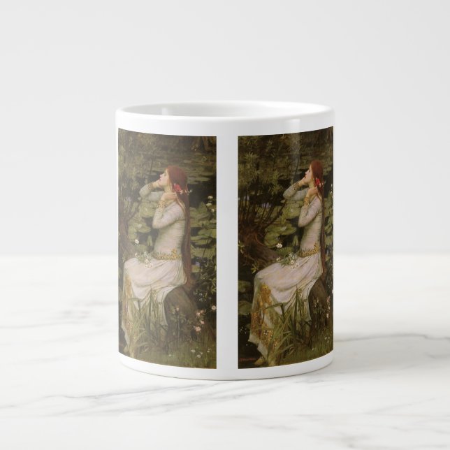 Ophelia by the Pond by John William Waterhouse Giant Coffee Mug (Front)