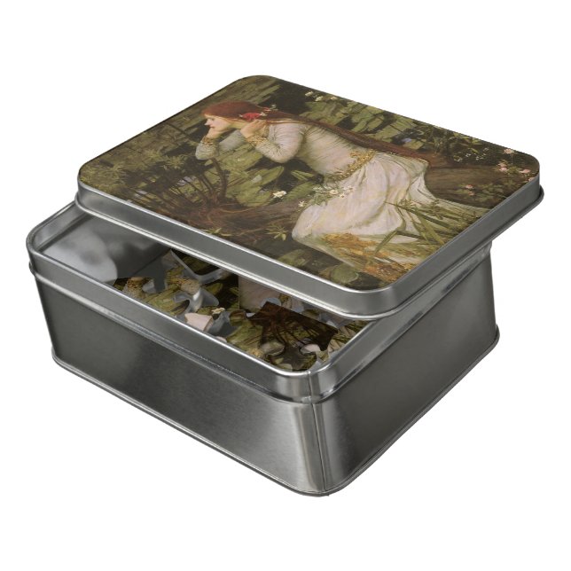 Ophelia by the Pond by John William Waterhouse Jigsaw Puzzle (Lid Open)
