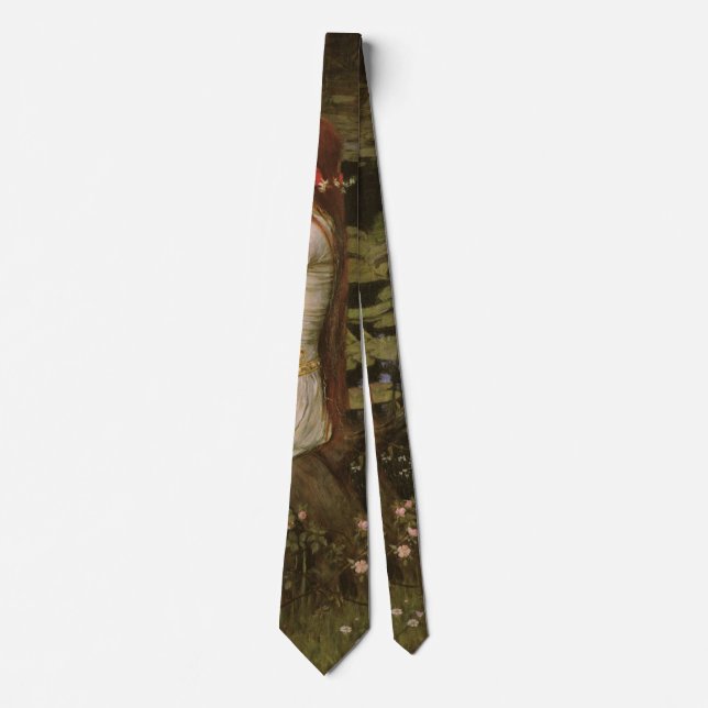Ophelia by the Pond by John William Waterhouse Neck Tie (Front)