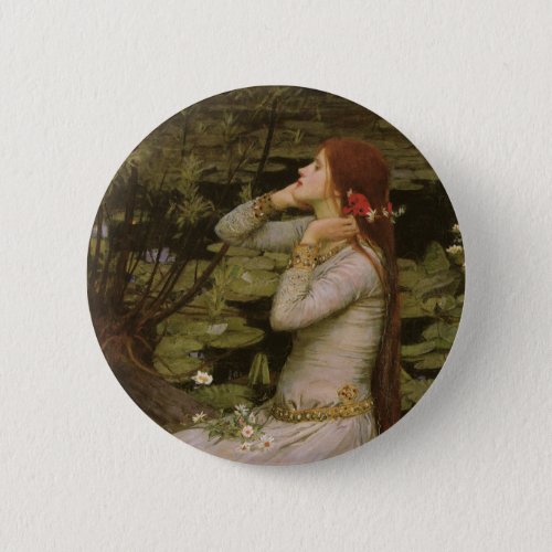 Ophelia by the Pond by John William Waterhouse Pinback Button