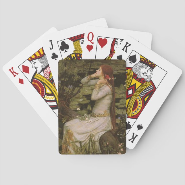 Ophelia by the Pond by John William Waterhouse Poker Cards (Back)