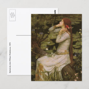 Ophelia by the Pond by John William Waterhouse Postcard