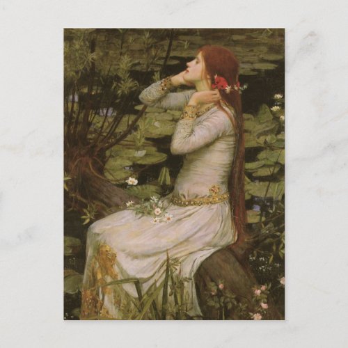 Ophelia by the Pond by John William Waterhouse Postcard