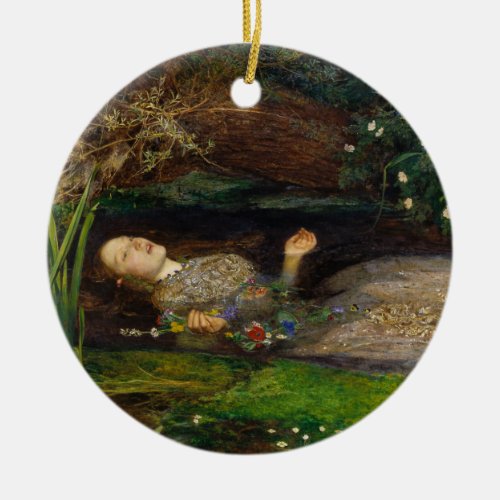 Ophelia c 1852 by Sir John Everett Millais Ceramic Ornament