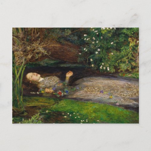 Ophelia c 1852 by Sir John Everett Millais Postcard