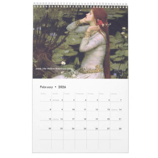 Ophelia Classic Art  Calendar