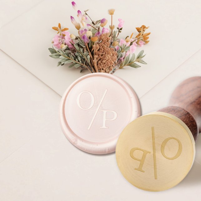 Ophelia Custom Wedding Initials Blush Pink Wax Seal Stamp (Say "I DO" to Romantic Watercolor Florals and a Cottagecore Vibe with the Ophelia Wedding Suite.)