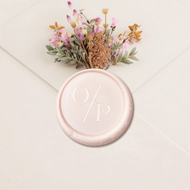 Ophelia Custom Wedding Initials Blush Pink Wax Seal Sticker (Say "I DO" to Romantic Watercolor Florals and a Cottagecore Vibe with the Ophelia Wedding Suite.)