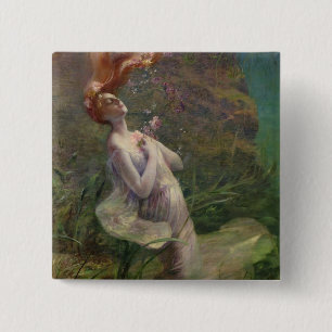 Ophelia Drowning, 1895 Button