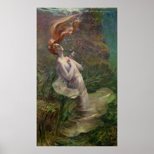 Ophelia Drowning 1895 Poster