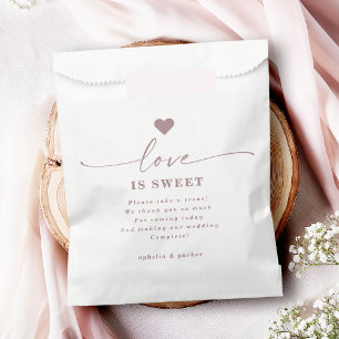 Ophelia Dusty Pink Wedding Love is Sweet Treat Favor Bag