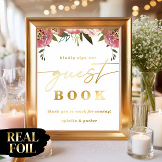 Ophelia Elegant Sign Our Guest Book Real Foil Sign