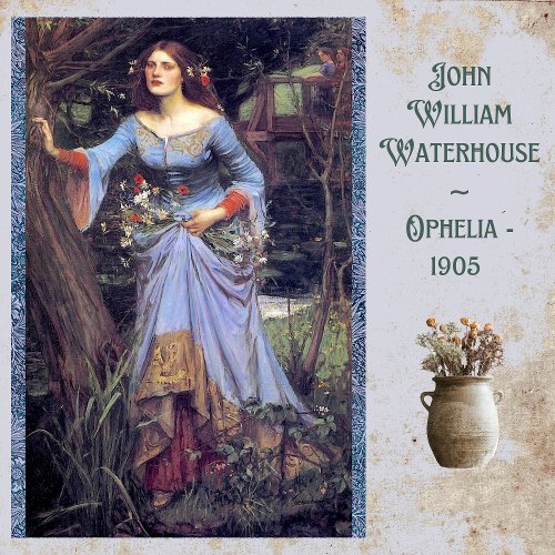 OPHELIA IN BLUE PAINTING BY WATERHOUSE TISSUE PAPER