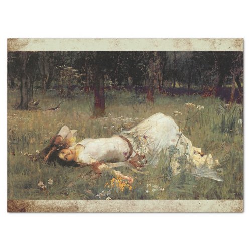 OPHELIA IN THE MEADOW PAINTING BY WATERHOUSE TISSUE PAPER