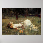 OPHELIA IN THE MEADOW - WATERHOUSE DECO PRINT<br><div class="desc">Debatably the most painted character in all of Shakespeare's works. This is the first in a series of John William Waterhouse's Ophelia paintings along with The Lady of Shalott, she was one of his favorite subjects to paint. This first depiction, done in 1889, was painted 5 years before his more...</div>