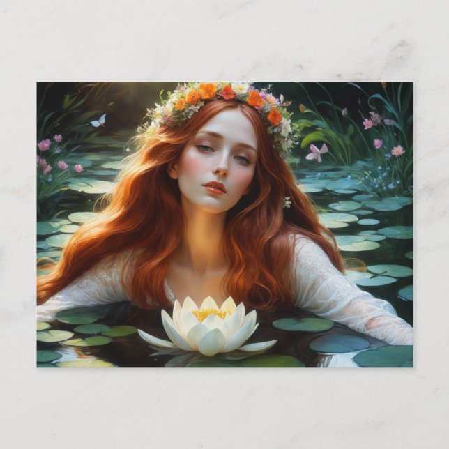 Ophelia in the Water Lilies Postcard (Front)