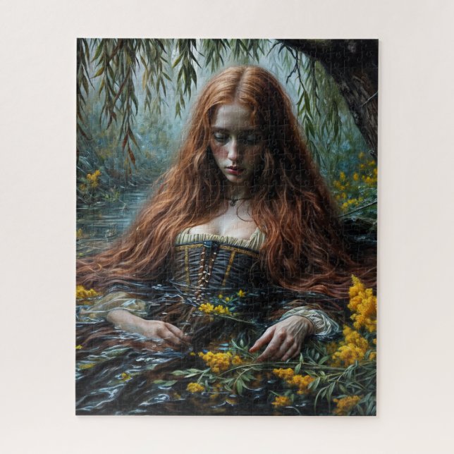 Ophelia In Water Original Art  Jigsaw Puzzle (Vertical)