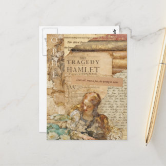 Ophelia Mixed Media Collage Postcard