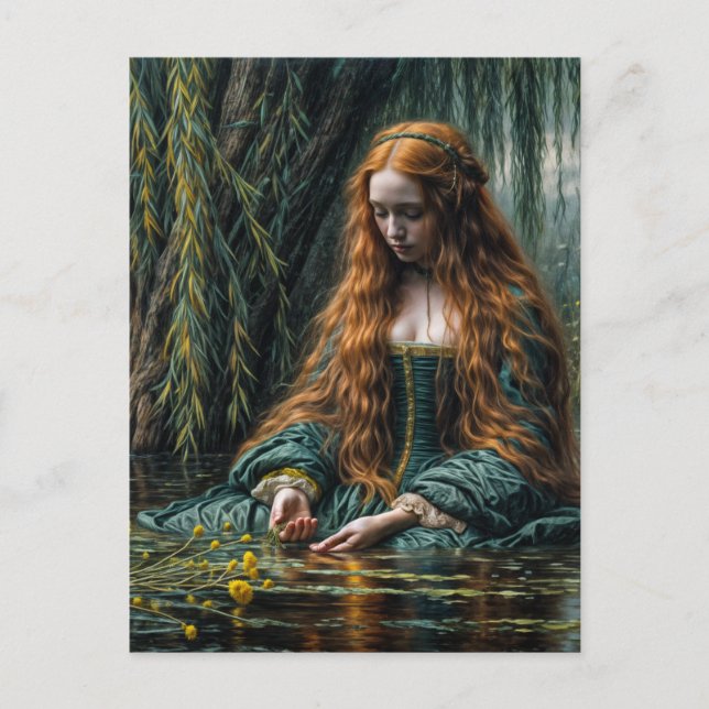 Ophelia Near Willow Tree Original Art  Postcard (Front)