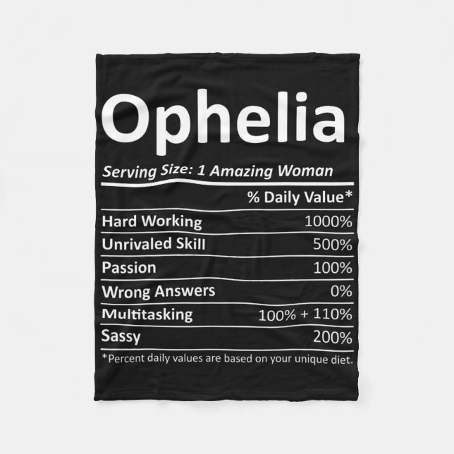 Ophelia Nutrition Personalized Name Funny Christma Fleece Blanket (Front)