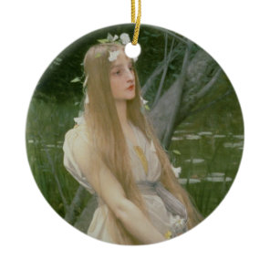 Ophelia (oil on canvas) ceramic ornament
