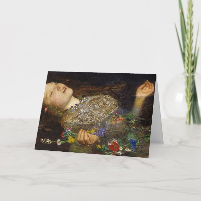 Ophelia Painting By John Everett Millais Card (Front)