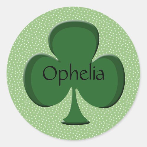 Ophelia Personalized Irish Shamrock Stickers