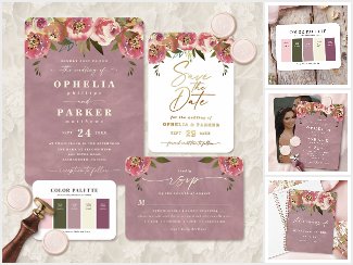 Ophelia • Pink Watercolor Floral Wedding Suite