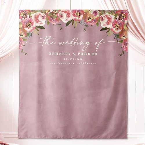 Ophelia Pink Wedding Welcome Photography Backdrop