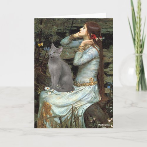 Ophelia _ Russian Blue cat Card