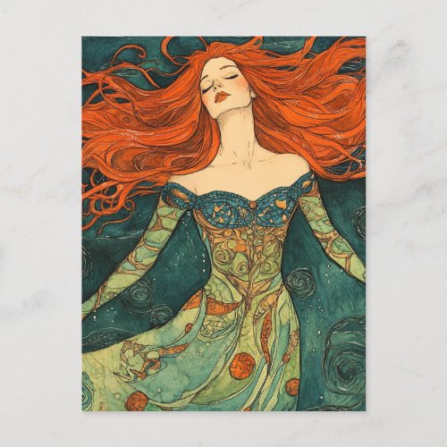 Ophelia with Red Hair Postcard