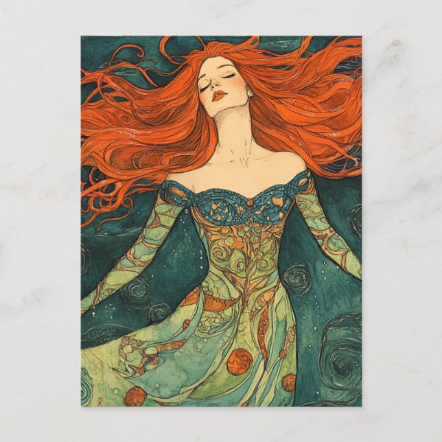 Ophelia with Red Hair  Postcard (Front)